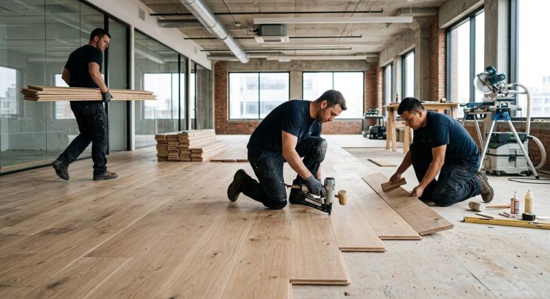 Our team working on Wood Floor Service projects in Flemington, NJ