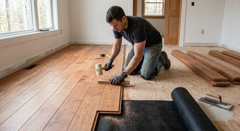 Cherry Floor Installation in Plainfield, NJ