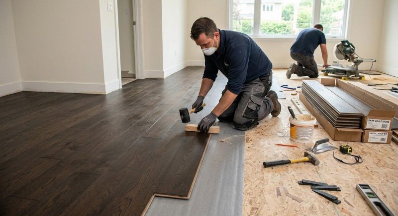Dark Wood Floor Installation in Flemington, NJ
