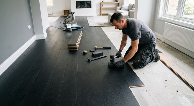 Dark Wood Floor Installation in Flemington, NJ